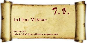 Tallos Viktor névjegykártya